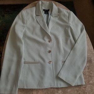 Mystery NY Aqua w/Taupe Pinstripe Jacket Blazer 10